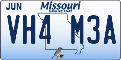 MO license plate VH4M3A