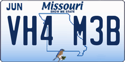MO license plate VH4M3B