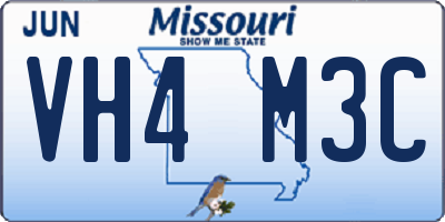 MO license plate VH4M3C