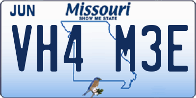 MO license plate VH4M3E