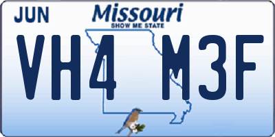MO license plate VH4M3F