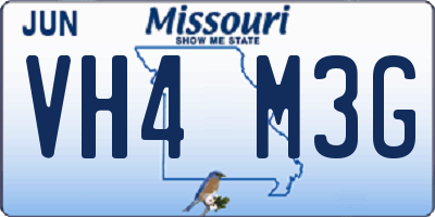 MO license plate VH4M3G