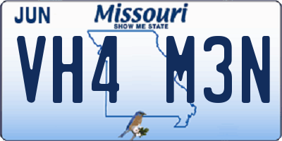 MO license plate VH4M3N