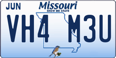 MO license plate VH4M3U