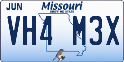 MO license plate VH4M3X