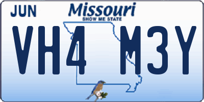 MO license plate VH4M3Y