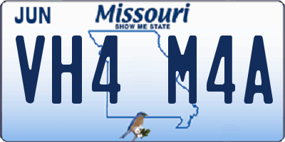 MO license plate VH4M4A
