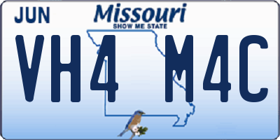MO license plate VH4M4C
