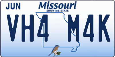 MO license plate VH4M4K