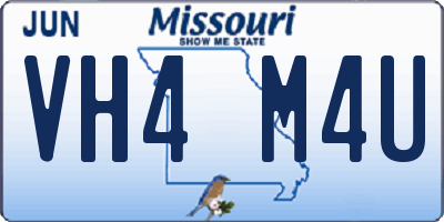MO license plate VH4M4U