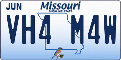 MO license plate VH4M4W