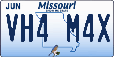 MO license plate VH4M4X