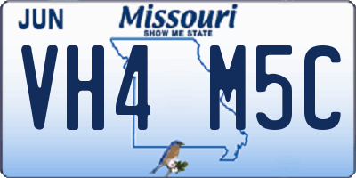 MO license plate VH4M5C