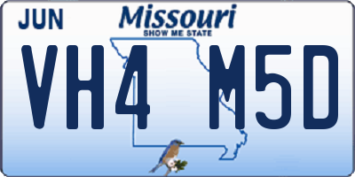 MO license plate VH4M5D