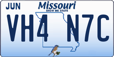 MO license plate VH4N7C