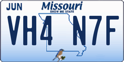 MO license plate VH4N7F