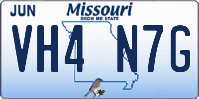 MO license plate VH4N7G