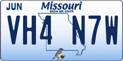 MO license plate VH4N7W