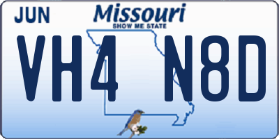 MO license plate VH4N8D