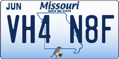 MO license plate VH4N8F