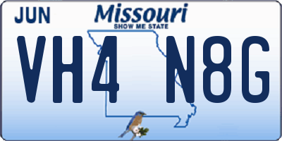 MO license plate VH4N8G