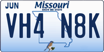 MO license plate VH4N8K