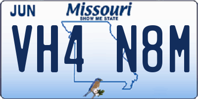 MO license plate VH4N8M