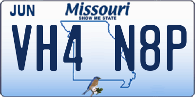 MO license plate VH4N8P