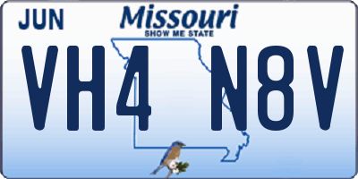 MO license plate VH4N8V