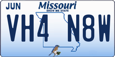 MO license plate VH4N8W