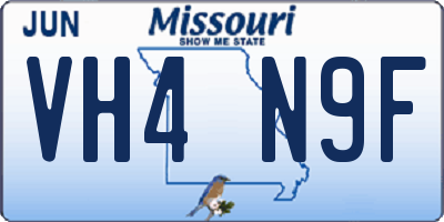 MO license plate VH4N9F