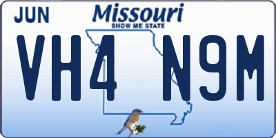 MO license plate VH4N9M