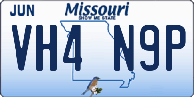MO license plate VH4N9P