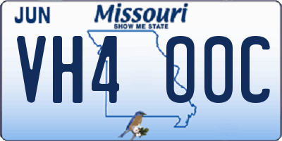 MO license plate VH4O0C