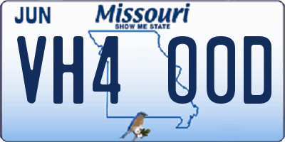 MO license plate VH4O0D