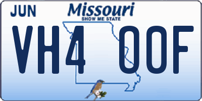 MO license plate VH4O0F