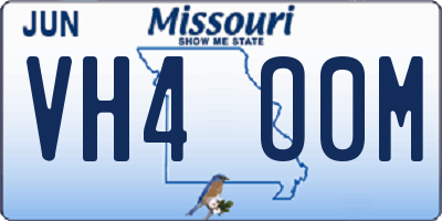 MO license plate VH4O0M