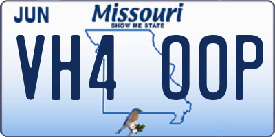 MO license plate VH4O0P