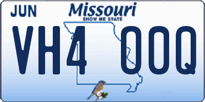 MO license plate VH4O0Q