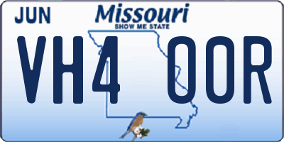 MO license plate VH4O0R