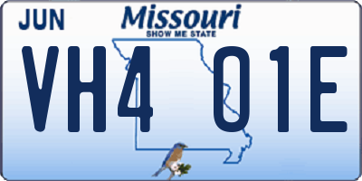 MO license plate VH4O1E
