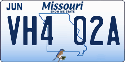 MO license plate VH4O2A
