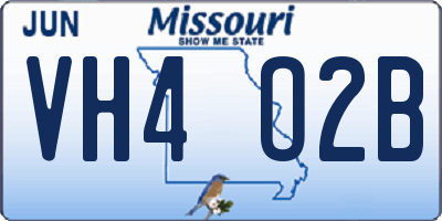 MO license plate VH4O2B