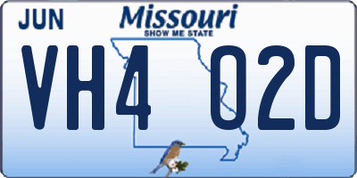 MO license plate VH4O2D