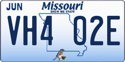 MO license plate VH4O2E