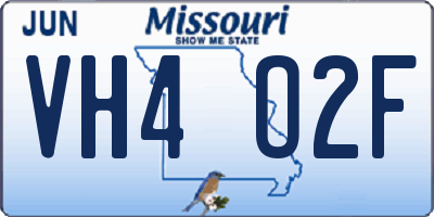 MO license plate VH4O2F