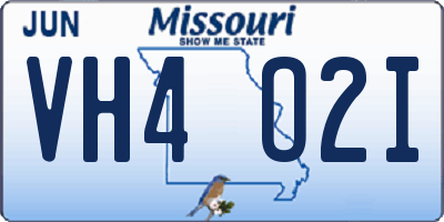MO license plate VH4O2I