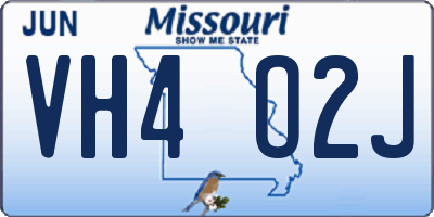 MO license plate VH4O2J