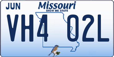 MO license plate VH4O2L