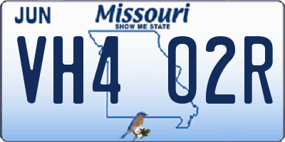 MO license plate VH4O2R